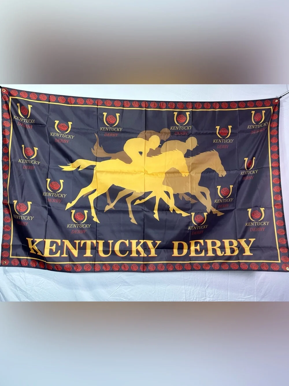 Kentucky Derby Theme Birthday Backdrop Banner 6x3.6Ft
